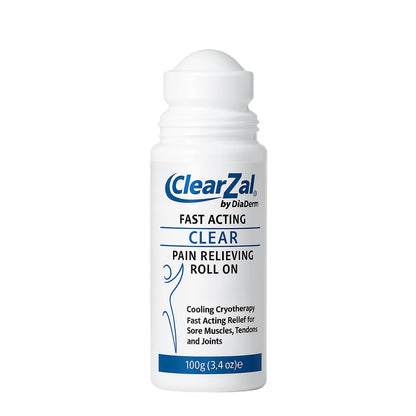 ClearZal Fast Acting Clear Pain Relieving Roll On Cooling Relief of Joint Pain, Muscle Pain, Muscle Soreness, and Swelling from Bruises or Injury - Non-Greasy - Homeopathy, 3.4oz Made in USA - dailyvitalstore