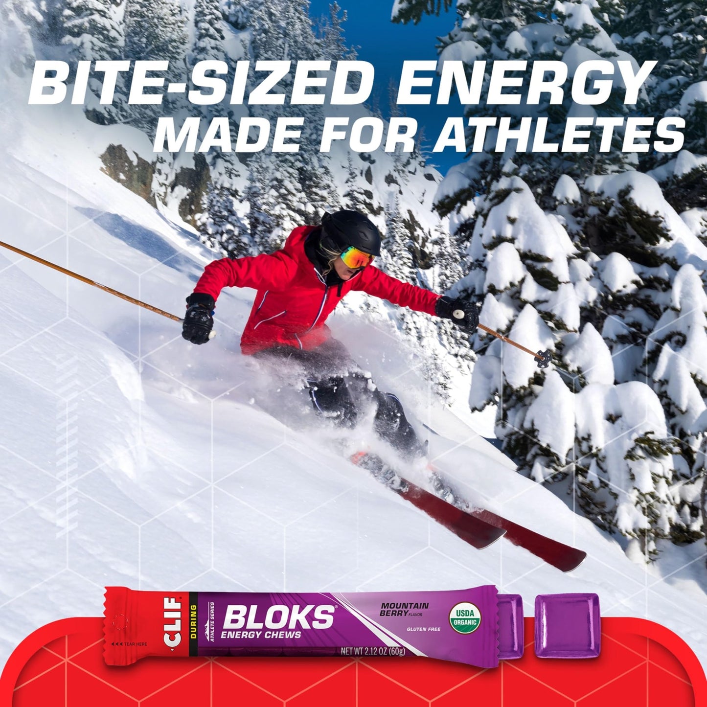 CLIF BLOKS - Mountain Berry Flavor - Energy Chews - Non-GMO - Plant Based - Fast Fuel for Cycling and Running - Quick Carbohydrates and Electrolytes - 2.12 oz. (18 Count) - dailyvitalstore