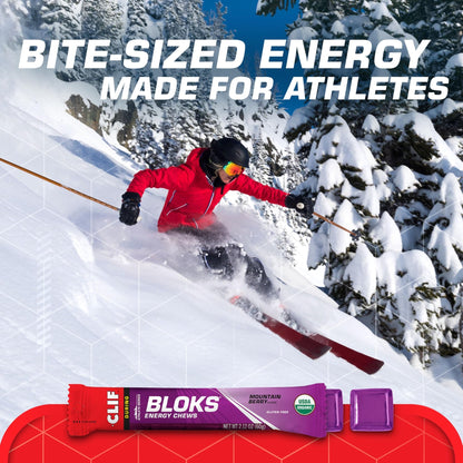 CLIF BLOKS - Mountain Berry Flavor - Energy Chews - Non-GMO - Plant Based - Fast Fuel for Cycling and Running - Quick Carbohydrates and Electrolytes - 2.12 oz. (18 Count) - dailyvitalstore