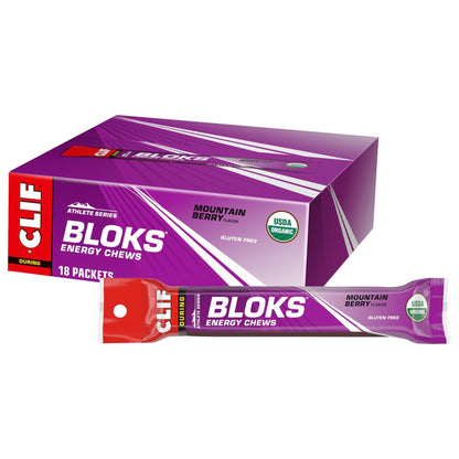 CLIF BLOKS - Mountain Berry Flavor - Energy Chews - Non-GMO - Plant Based - Fast Fuel for Cycling and Running - Quick Carbohydrates and Electrolytes - 2.12 oz. (18 Count) - dailyvitalstore