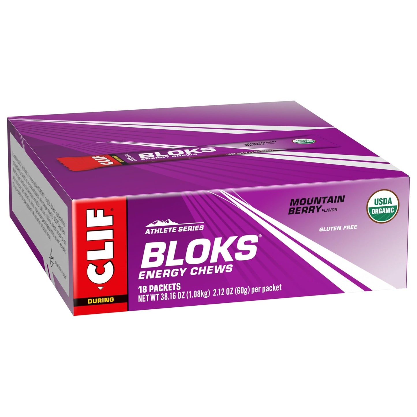 CLIF BLOKS - Mountain Berry Flavor - Energy Chews - Non-GMO - Plant Based - Fast Fuel for Cycling and Running - Quick Carbohydrates and Electrolytes - 2.12 oz. (18 Count) - dailyvitalstore
