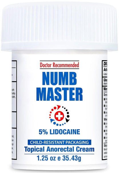 Clinical Resolution Numb Master 5% Lidocaine Numbing Cream for Pain Relief, Topical Anesthetic Burn Itch Cream Maximum Strength, Fast Acting Hemorrhoid Treatment with Vitamin E and Aloe, 1.25 Oz - dailyvitalstore