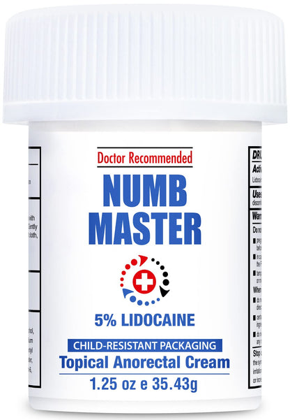 Clinical Resolution Numb Master 5% Lidocaine Numbing Cream for Pain Relief, Topical Anesthetic Burn Itch Cream Maximum Strength, Fast Acting Hemorrhoid Treatment with Vitamin E and Aloe, 1.25 Oz - dailyvitalstore