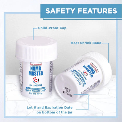 Clinical Resolution Numb Master 5% Lidocaine Topical Numbing Cream, 2 Pack of 1.25 Oz, Pain Relief Burn Itch Numb, Maximum Strength Topical Anesthetic with Allantoin, Vitamin E, Hemorrhoid Treatment - dailyvitalstore