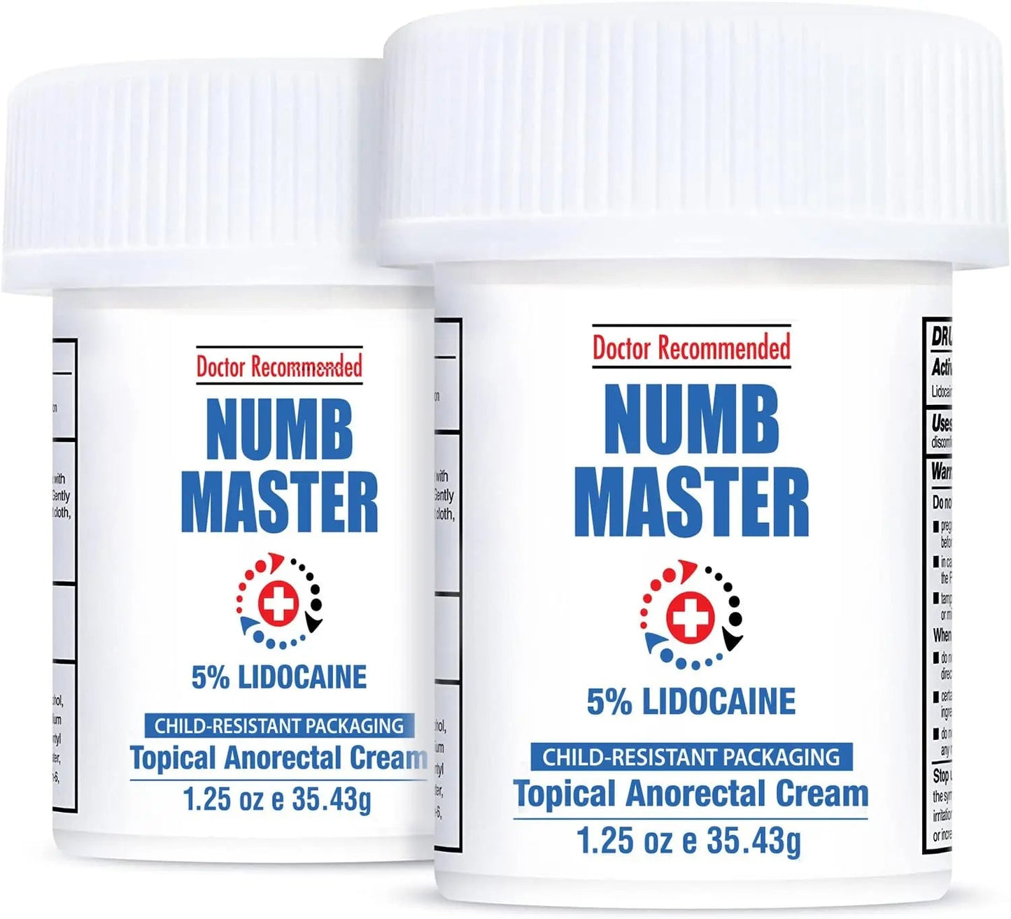 Clinical Resolution Numb Master 5% Lidocaine Topical Numbing Cream, 2 Pack of 1.25 Oz, Pain Relief Burn Itch Numb, Maximum Strength Topical Anesthetic with Allantoin, Vitamin E, Hemorrhoid Treatment - dailyvitalstore