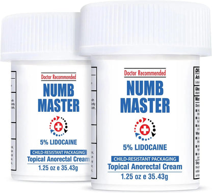 Clinical Resolution Numb Master 5% Lidocaine Topical Numbing Cream, 2 Pack of 1.25 Oz, Pain Relief Burn Itch Numb, Maximum Strength Topical Anesthetic with Allantoin, Vitamin E, Hemorrhoid Treatment - dailyvitalstore