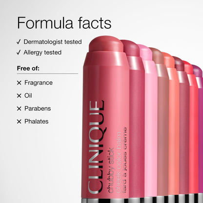 Clinique Chubby Cream Blush Stick Cheek Colour Balm | Blush For Cheeks | Long Lasting + Buildable | Create A Healthy Looking Glow | Perfect For Travel, Very Violet - dailyvitalstore