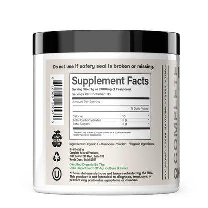 CNP Organic D Mannose Powder 2000mg - Powder D Mannose Supplement for UTI Support, Pure D-Mannose Powder from Guar Beans, Vegan Non GMO Clean Formula, Bladder Urinary Tract Health Supplement Use - dailyvitalstore