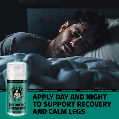 Coach Soak Magnesium Cream with MSM in Pump Bottle - Natural Recovery Cream with Magnesium Chloride & Menthol - Fast-Absorbing for Muscles & Joints, Cooling Menthol, 3.4oz - dailyvitalstore