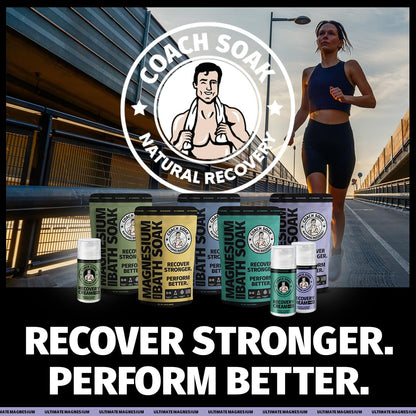 Coach Soak Magnesium Cream with MSM in Pump Bottle - Natural Recovery Cream with Magnesium Chloride & Menthol - Fast-Absorbing for Muscles & Joints, Lavender 3.4oz - dailyvitalstore