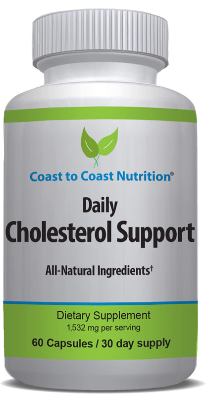 Coast to Coast Nutrition Cholesterol Support Supplement - Support Cardiovascular & Artery Performance, Target Bad LDL Levels & Plaque Calcium Buld-Up - Promote Circulation & Blood Flow - 60 Capsules - dailyvitalstore