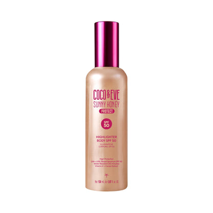Coco & Eve Body Highlighter SPF 50 – Shimmer Sunscreen, Broad Spectrum Sun Protection, Lightweight Serum-Like Lotion with Pearlescent Minerals & Vitamin E for Hydrated & Glowing Skin, 5.07 Fl Oz - dailyvitalstore