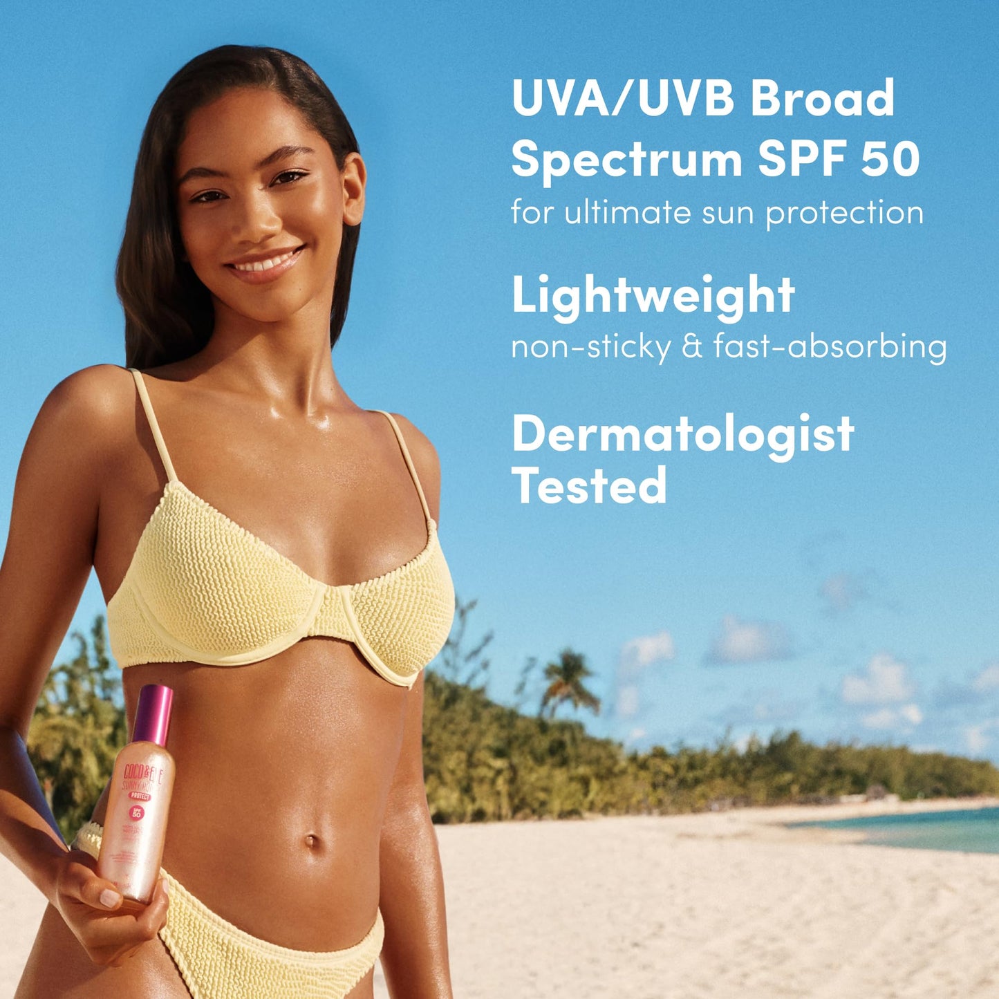 Coco & Eve Body Highlighter SPF 50 – Shimmer Sunscreen, Broad Spectrum Sun Protection, Lightweight Serum-Like Lotion with Pearlescent Minerals & Vitamin E for Hydrated & Glowing Skin, 5.07 Fl Oz - dailyvitalstore