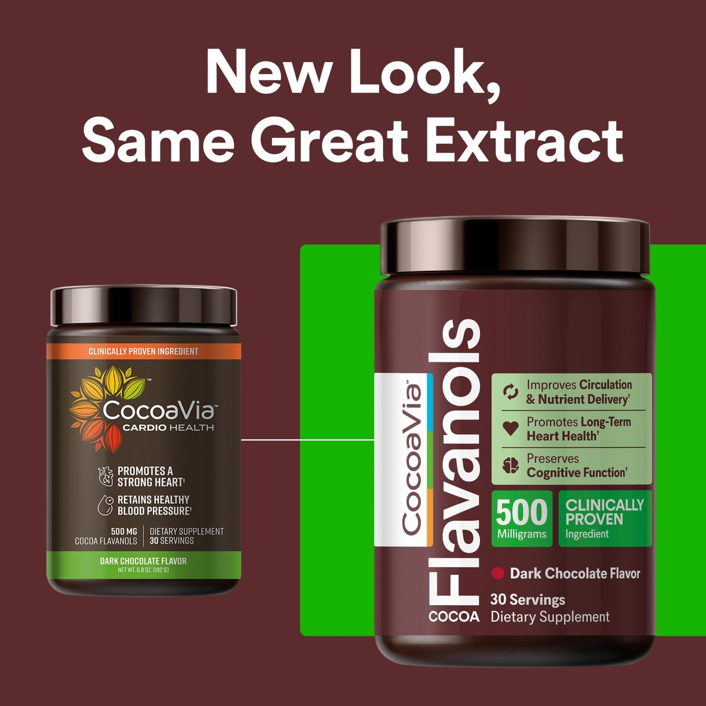 CocoaVia Cocoa Flavanols 500mg – Heart and Brain Support, High Flavanol Cocoa Extract, Boosts Nitric Oxide, Blood Circulation and Memory, Preworkout, Vegan - dailyvitalstore