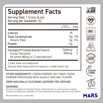 CocoaVia Cocoa Flavanols 500mg – Heart and Brain Support, High Flavanol Cocoa Extract, Boosts Nitric Oxide, Blood Circulation and Memory, Preworkout, Vegan - dailyvitalstore