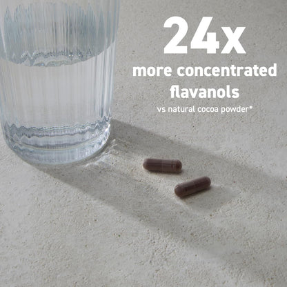 CocoaVia Cocoa Flavanols 500mg – Heart & Brain Support Supplement, High Flavanol Cocoa, Blood Circulation & Memory Booster, Nitric Oxide, Energy & Oxygen Boost, Vegan, Gluten-Free, 60 Capsules - dailyvitalstore