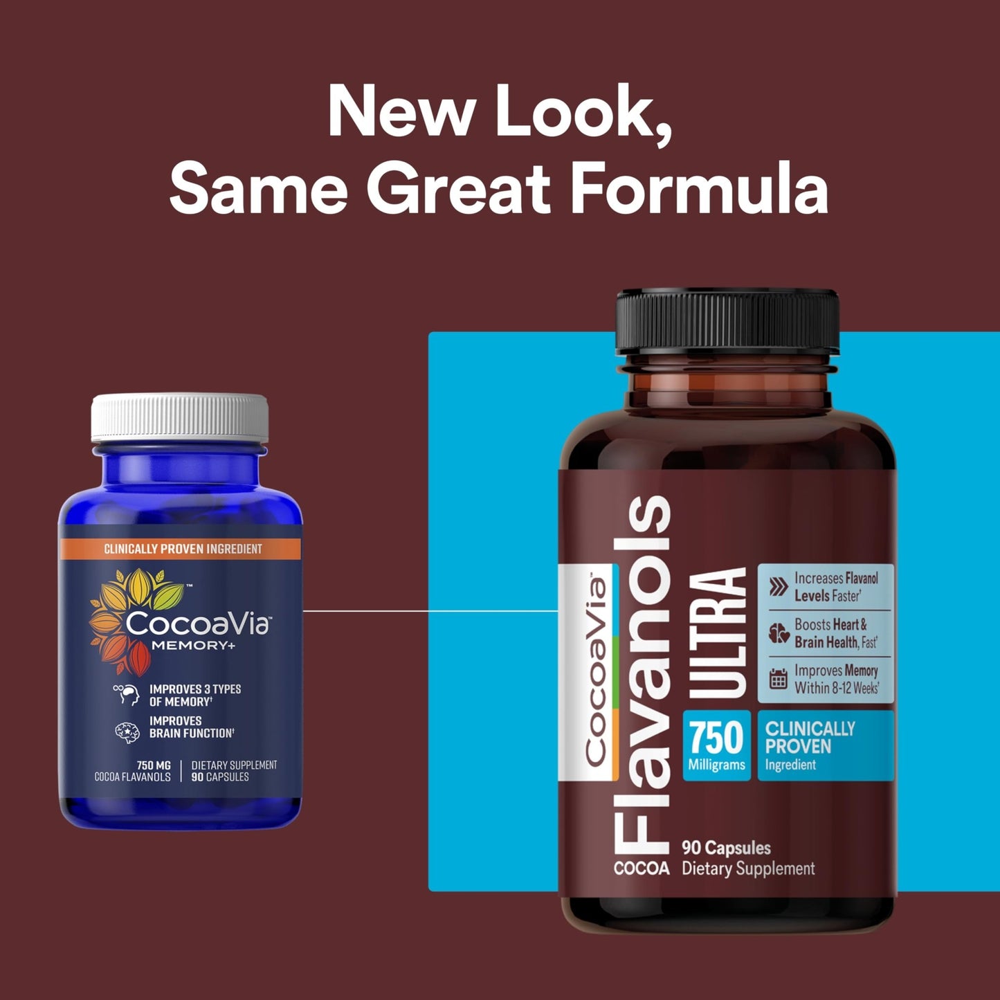 CocoaVia Ultra 750mg Cocoa Flavanols – Heart & Brain Support, Memory & Blood Circulation Booster, High Flavanol Cocoa for Nitric Oxide, Energy & Oxygen Boost - dailyvitalstore