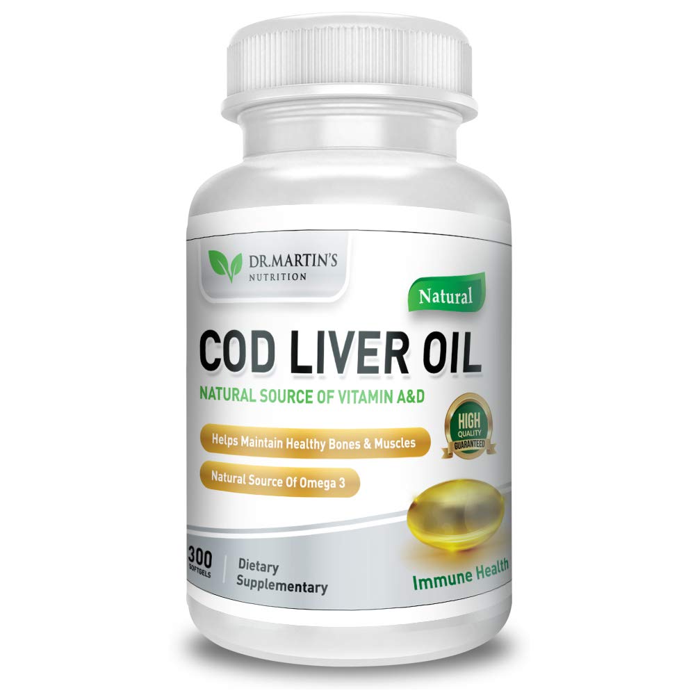 COD Liver Oil | 300 Softgels | Natural Source of Omega 3 Fatty Acids | Triple Strength | Best Immune Health, Healthy Bones & Muscle Dietary Supplement | - dailyvitalstore
