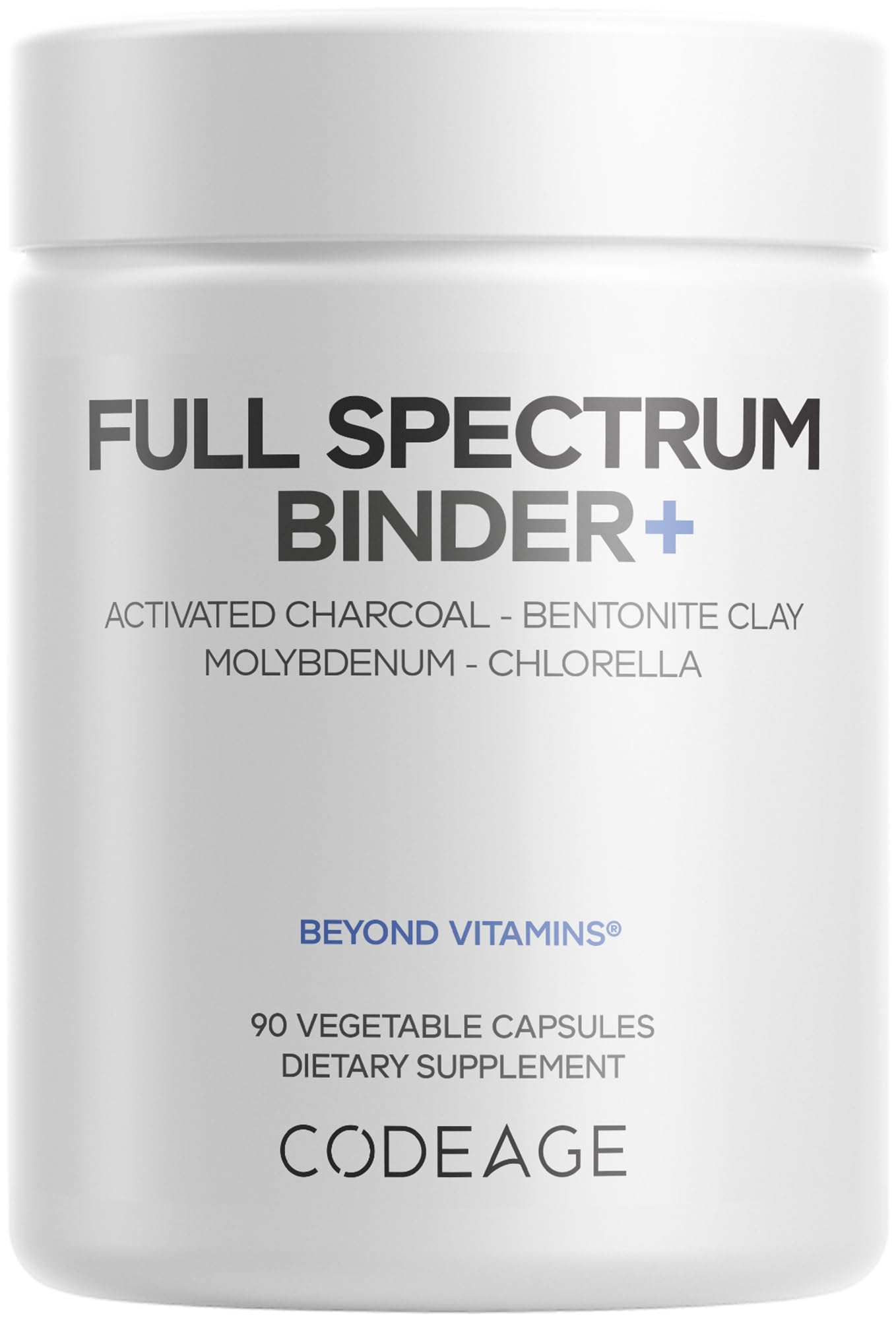 Codeage Binder + Systemic Binder Supplement - Activated Charcoal Pills, Bentonite Clay Mineral Powder, Fulvic & Humic Acids, Molybdenum, Carbon Forms - 90 Capsules - dailyvitalstore