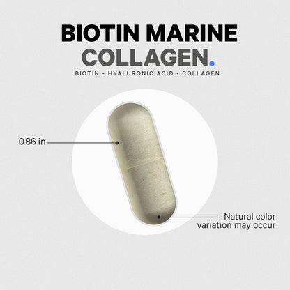 Codeage Biotin Marine Collagen Peptides - Wild-Caught Marine Collagen Types I & III, Biotin, Vitamins C & E, Hyaluronic Acid, Amino Acids, Fruit and Herb Blend, Non-GMO - 120 Capsules - dailyvitalstore
