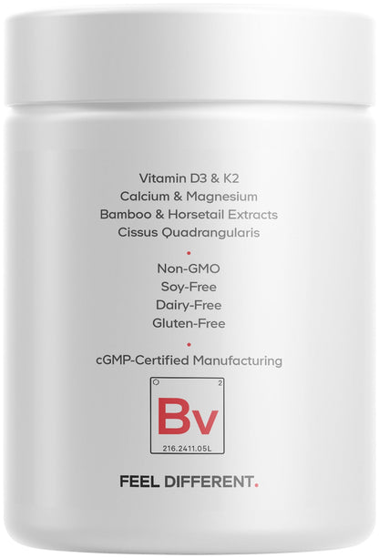 Codeage Bones Vitamins+ - Vitamin D3 & K2, Vitamin C, Calcium, Magnesium, Zinc, Hesperidin, L-Lysine, Manganese, Bamboo, Horsetail, Cissus, Boron, Trans-Resveratrol, Non-GMO Supplement - 90 Capsules - dailyvitalstore