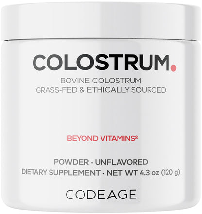 Codeage Bovine Colostrum Powder Supplement 4-Month Supply, 1000mg per Serving, Grass-Fed Ethically Sourced, Immunoglobulin-Rich Prized First Milk, Cold-Chain Pasteurized, Agglomerated, Non-GMO, 4.3 OZ - dailyvitalstore
