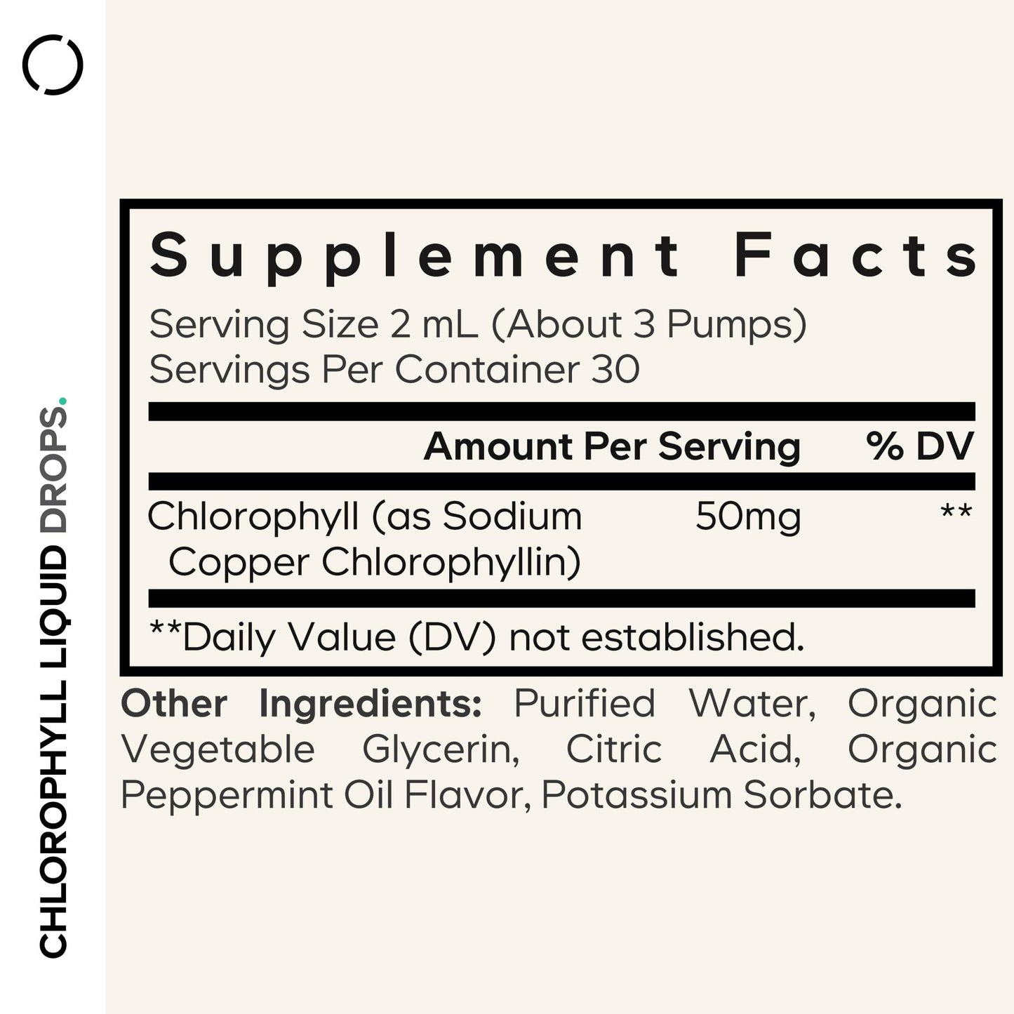 Codeage Chlorophyll Liquid Drops Supplement - Vegan Chlorophyll 50 mg per Serving, Organic Peppermint Flavor Clorofila Drink - Non-GMO, Gluten-Free, Vegan - 2 fl oz - dailyvitalstore