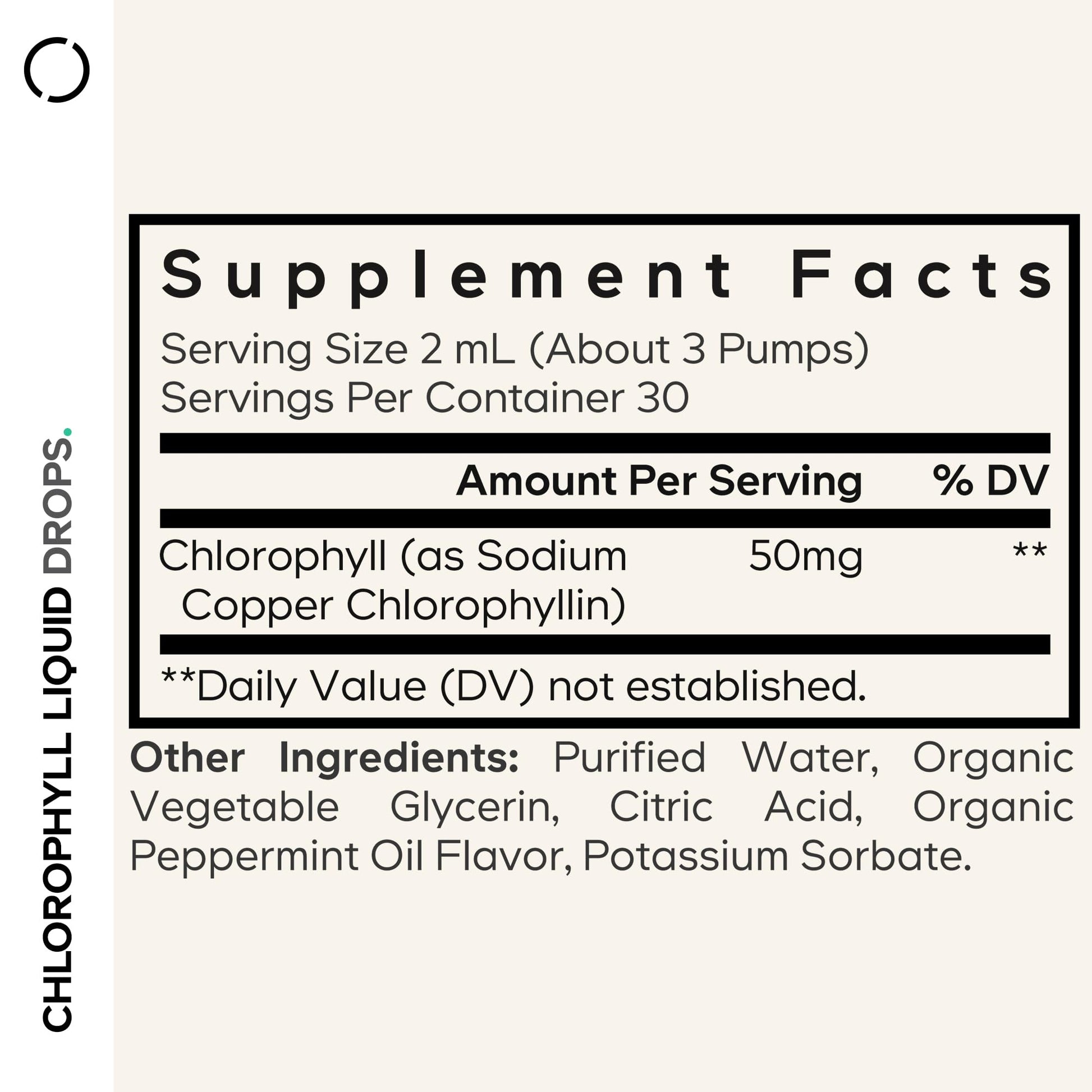 Codeage Chlorophyll Liquid Drops Supplement - Vegan Chlorophyll 50 mg per Serving, Organic Peppermint Flavor Clorofila Drink - Non-GMO, Gluten-Free, Vegan - 2 fl oz - dailyvitalstore