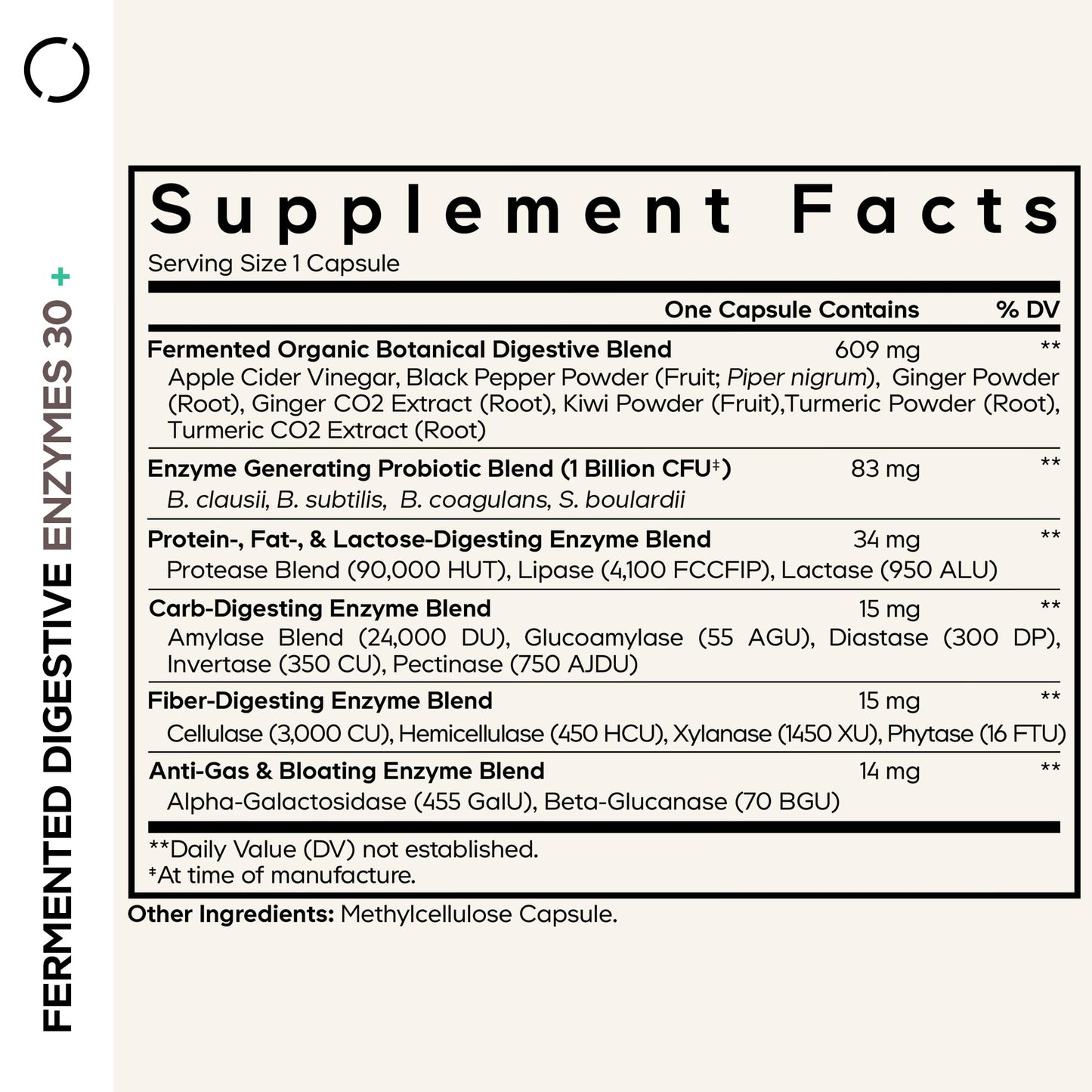 Codeage Fermented Digestive Enzymes Supplement - 14 Digestive Enzymes, Probiotics, Prebiotics, Fermented Botanicals, Plant-Based Multi Pancreatic Enzymes - 1 Capsule a Day - 30 Capsules - dailyvitalstore