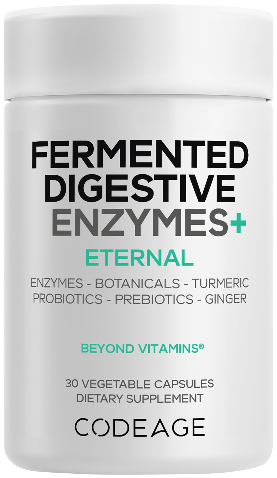 Codeage Fermented Digestive Enzymes Supplement - 14 Digestive Enzymes, Probiotics, Prebiotics, Fermented Botanicals, Plant-Based Multi Pancreatic Enzymes - 1 Capsule a Day - 30 Capsules - dailyvitalstore
