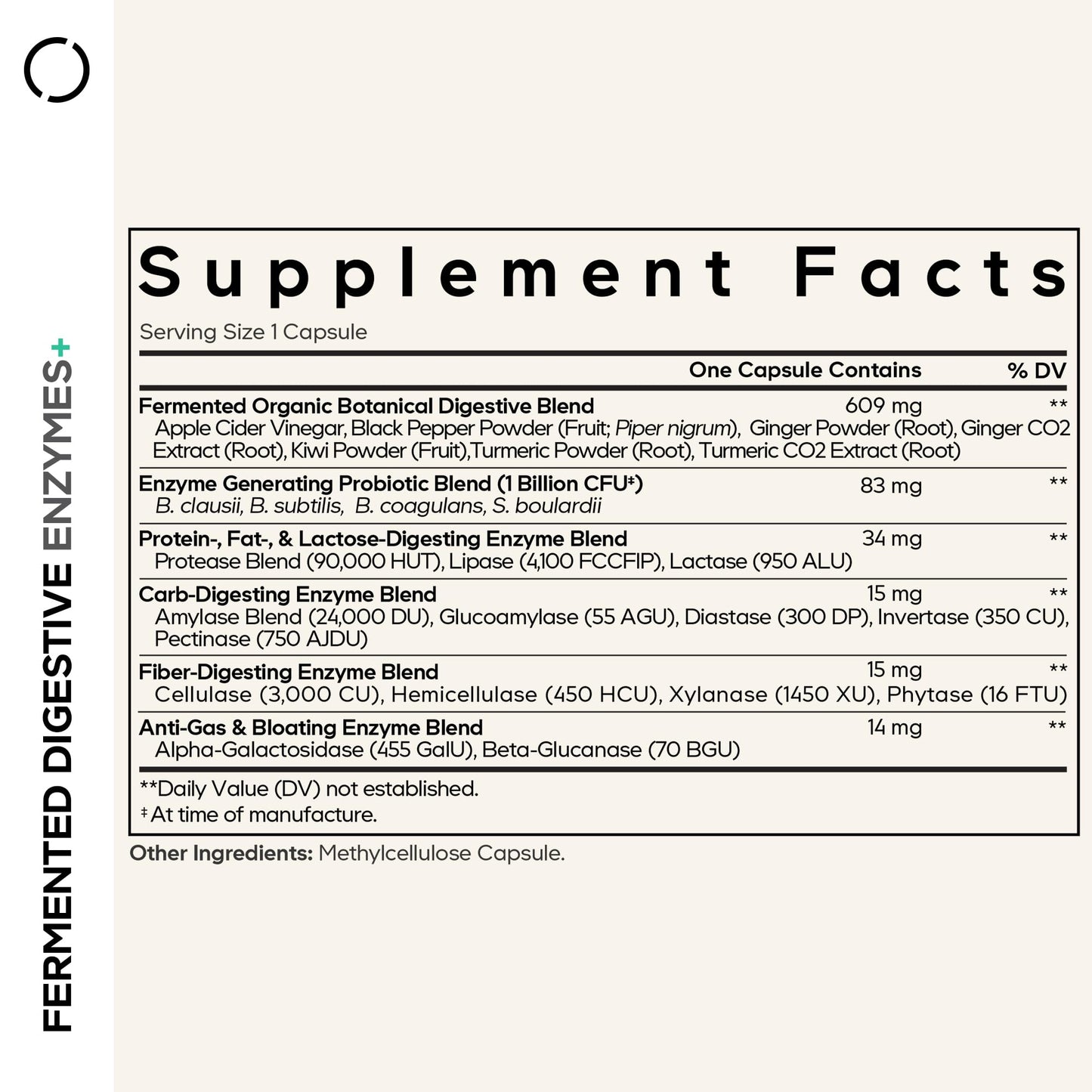 Codeage Fermented Digestive Enzymes Supplement 3-Month Supply - 14 Digestive Enzymes, Probiotics, Prebiotics, Fermented Botanicals, Plant-Based Multi Pancreatic Enzymes - 1 Capsule a Day - 90 Capsules - dailyvitalstore
