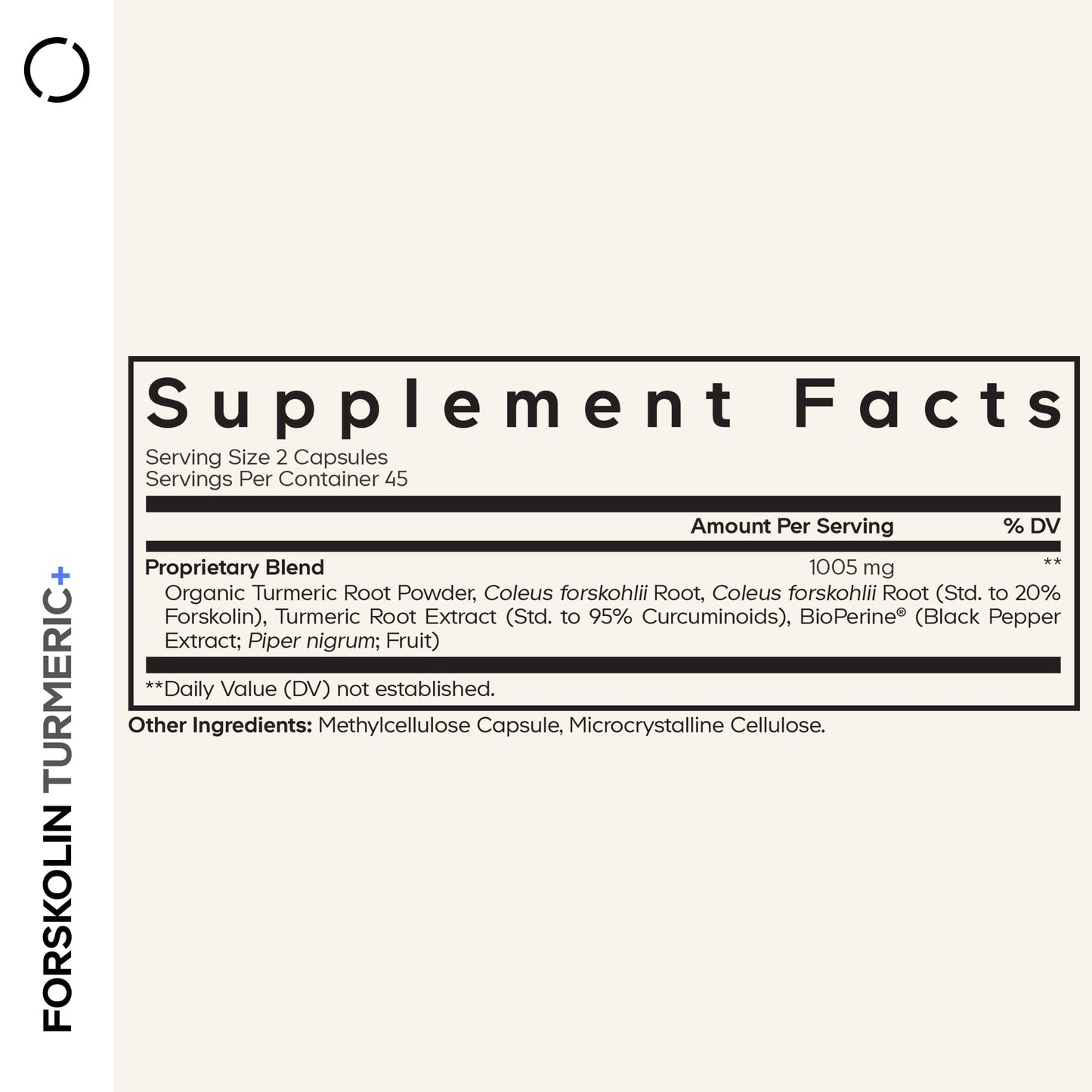 Codeage Forskolin, Pure Forskolin Coleus + Organic Turmeric Root Powder, 95% Curcuminoids + Bioperine Black Pepper - 20% Standardized Coleus Forskohlii Supplement - Non-GMO - 90 Capsules - dailyvitalstore