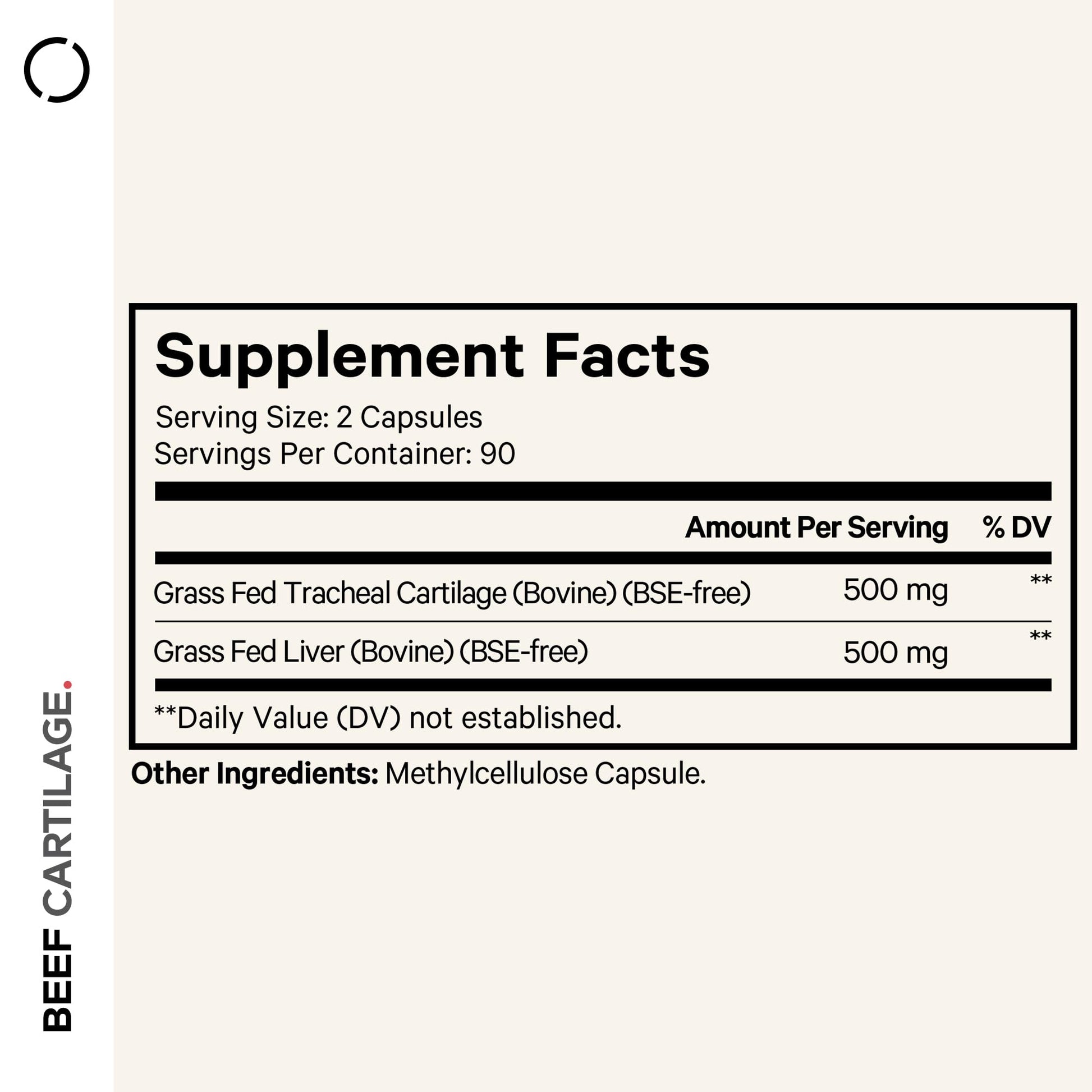 Codeage Grass Fed Beef Cartilage Supplement - Freeze Dried, Non-Defatted, Desiccated Beef Tracheal Bovine Cartilage & Liver Pills – Pasture Raised Argentina Beef Vitamins - Non-GMO -180 Capsules - dailyvitalstore