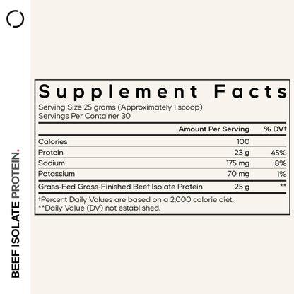 Codeage Grass-Fed Beef Isolate Protein Powder Supplement - 20 Amino Acids, Collagen-Rich - Athletes & Sports - Unflavored Carnivore Protein Supplement, BCAA & EAA - Gluten-Free - 26.45 oz - dailyvitalstore