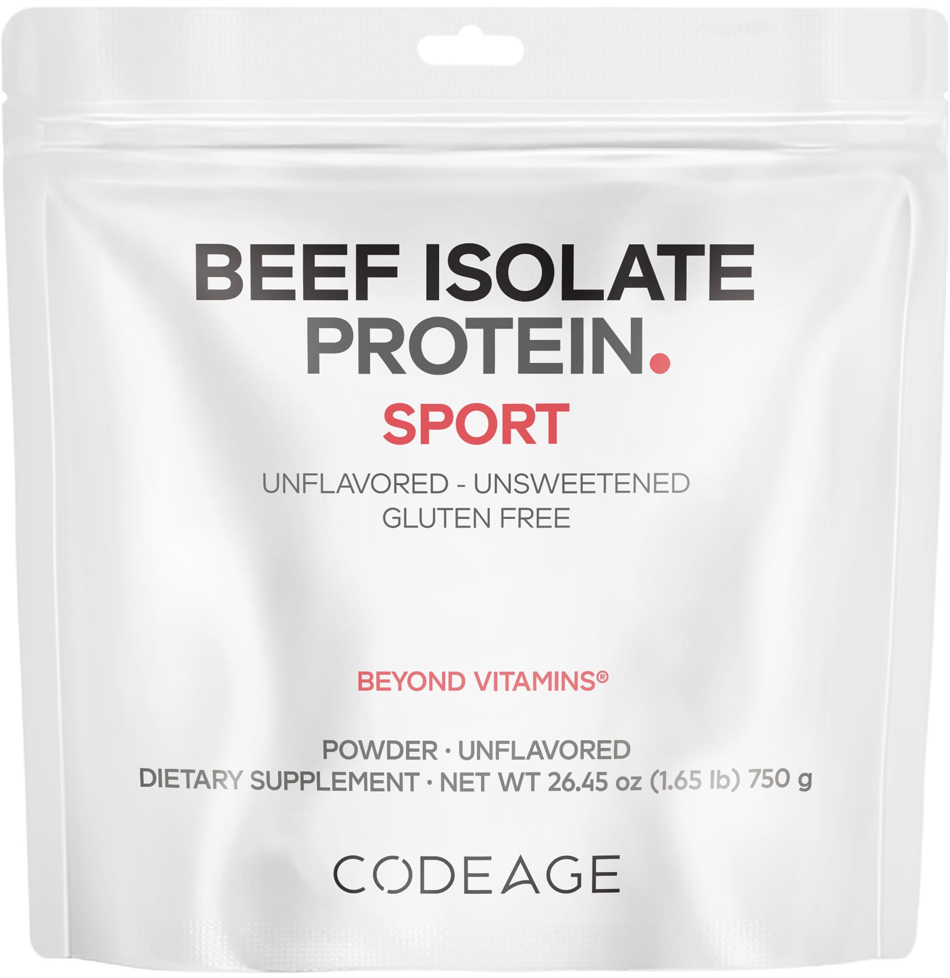 Codeage Grass-Fed Beef Isolate Protein Powder Supplement - 20 Amino Acids, Collagen-Rich - Athletes & Sports - Unflavored Carnivore Protein Supplement, BCAA & EAA - Gluten-Free - 26.45 oz - dailyvitalstore