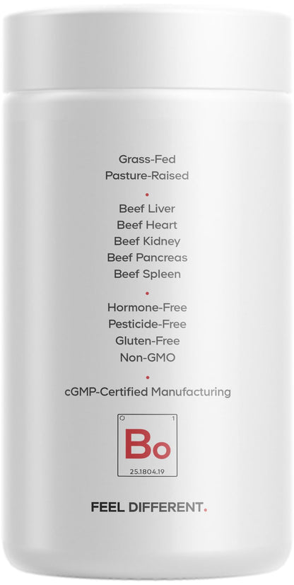Codeage Grass Fed Beef Organs Supplement – Glandulars Supplements - Freeze Dried, Non-Defatted, Desiccated Liver, Heart, Kidney, Pancreas & Spleen Bovine Pills – Beef Vitamins - Non-GMO -180 Capsules - dailyvitalstore