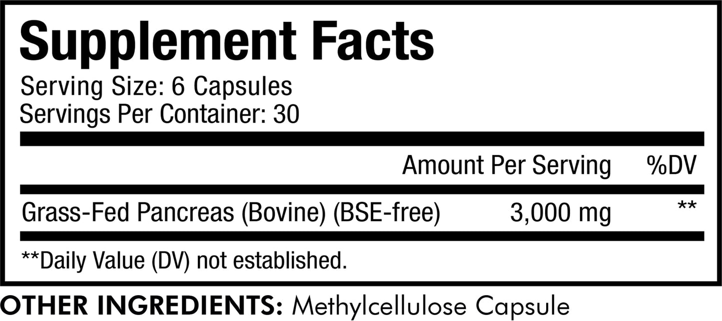 Codeage Grass Fed Beef Pancreas Supplement Glandulars - Freeze Dried, Non-Defatted Desiccated Beef Pancreas Pills – Pancreatic Enzymes Diet Meat - Pasture Raised Bovine Vitamins - 180 Capsules - dailyvitalstore
