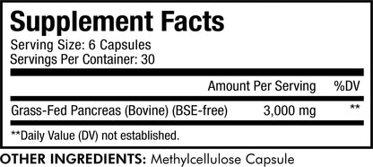 Codeage Grass Fed Beef Pancreas Supplement Glandulars - Freeze Dried, Non-Defatted Desiccated Beef Pancreas Pills – Pancreatic Enzymes Diet Meat - Pasture Raised Bovine Vitamins - 180 Capsules - dailyvitalstore