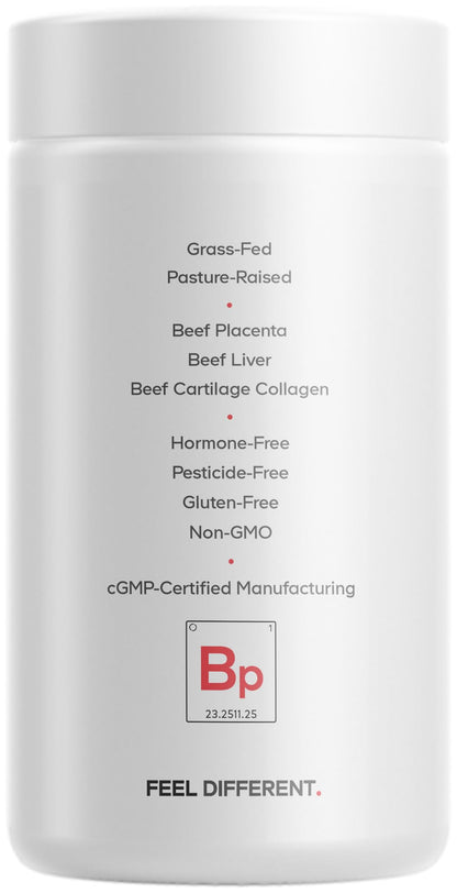 Codeage Grass-Fed Beef Placenta Supplement - Bovine Placenta – Pasture-Raised, Grass-Finished, Undefated, Desiccated - Non-GMO - 180 Capsule - dailyvitalstore