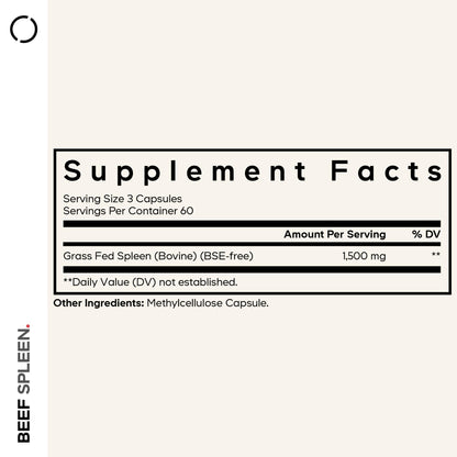 Codeage Grass Fed Beef Spleen Supplement - 2-Month Supply - Freeze Dried, Non-Defatted, Desiccated Bovine Pills Glandulars Meat – Pasture Raised Beef Vitamins for Spleen -180 Capsules - dailyvitalstore