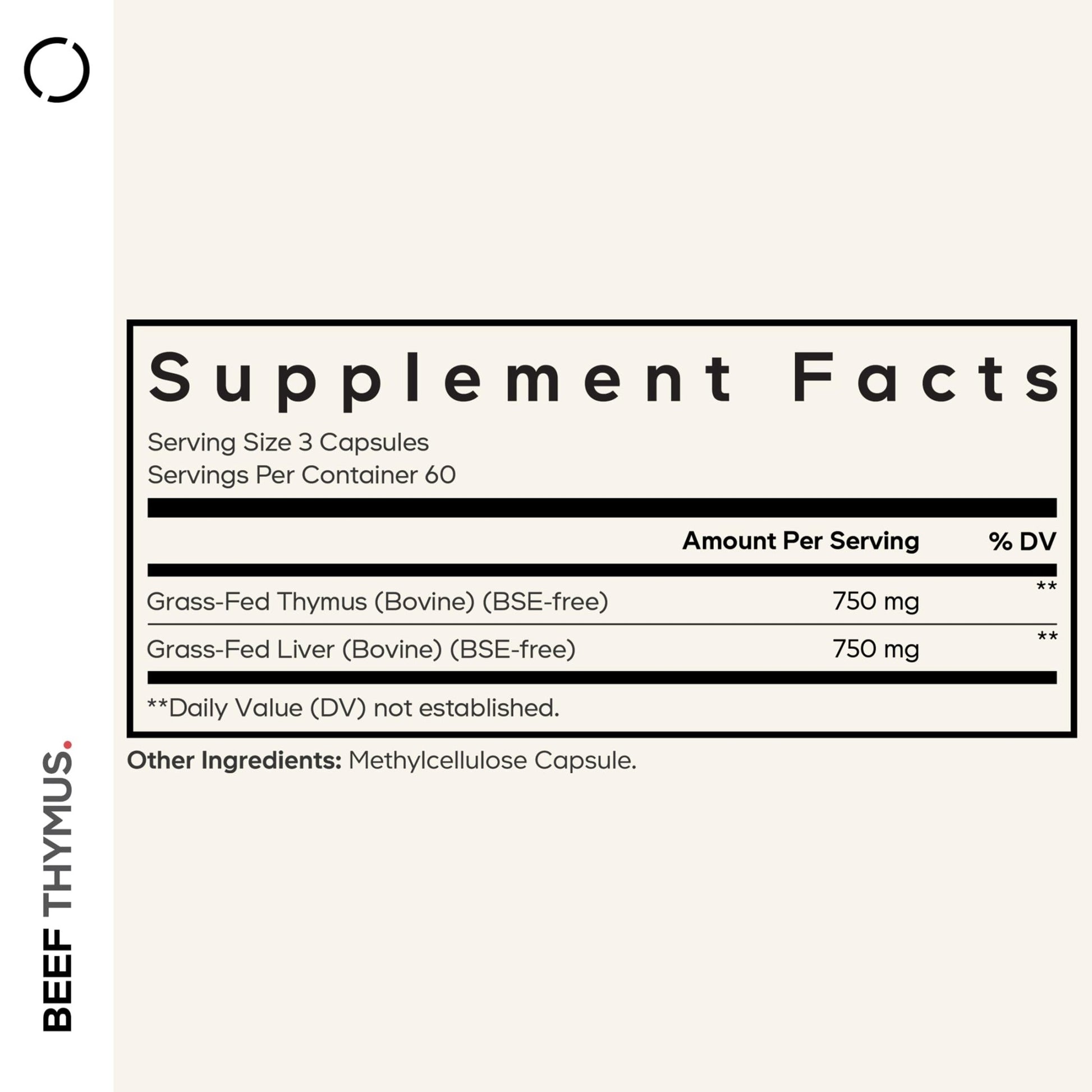 Codeage Grass Fed Beef Thymus Supplement Superfood, Freeze Dried, Non-Defatted, Desiccated Thymus & Liver Pills, Glandulars Meat, Pasture Raised Beef Vitamins, Non-GMO, 180 Capsules - dailyvitalstore