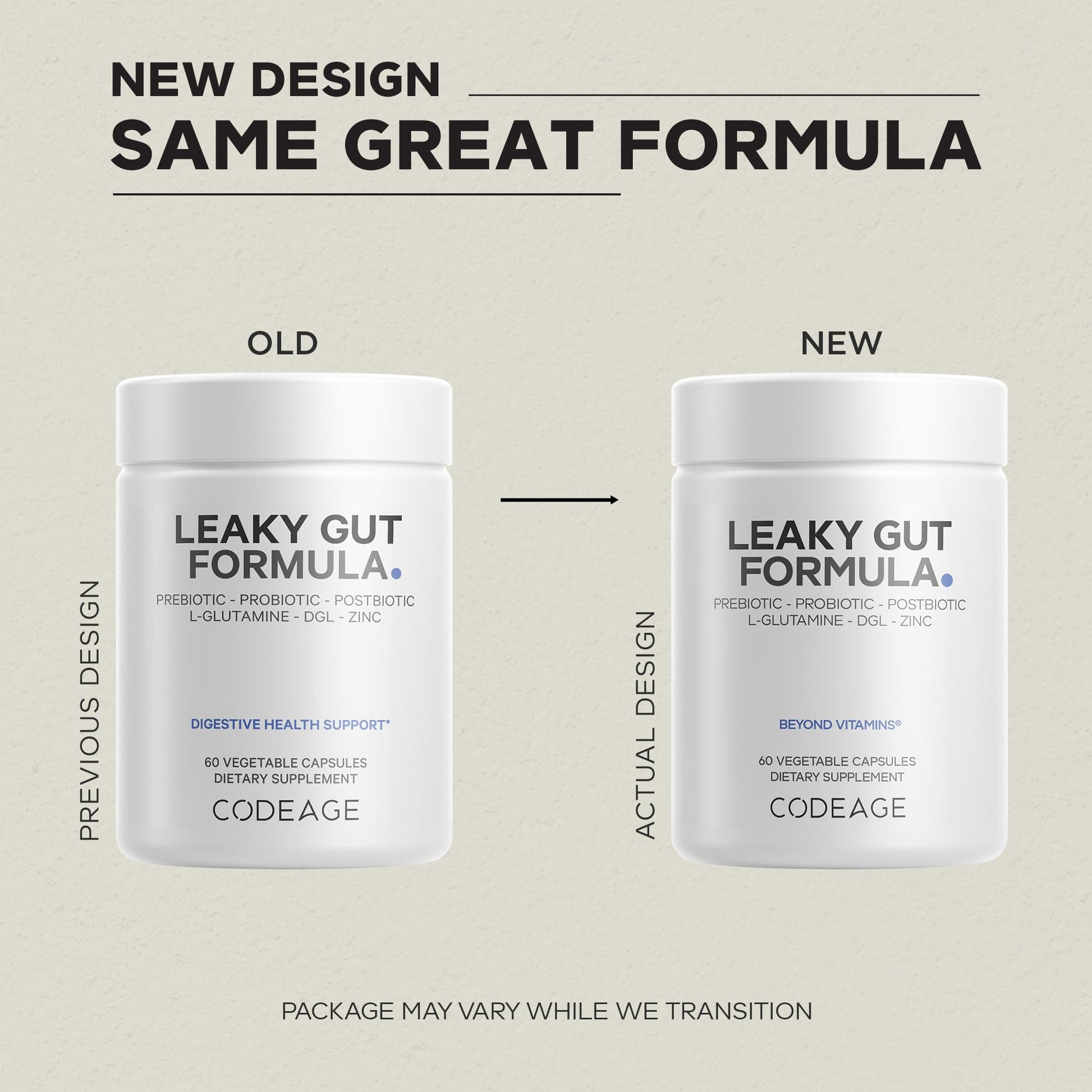 Codeage Leaky Gut Supplement, L-Glutamine, N-Acetylglucosamine, Probiotic, Butyric Acid, Polyphenols, Quercetin, DGL, Marshmallow Root, Berberine, BioPerine - dailyvitalstore