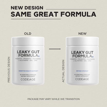 Codeage Leaky Gut Supplement, L-Glutamine, N-Acetylglucosamine, Probiotic, Butyric Acid, Polyphenols, Quercetin, DGL, Marshmallow Root, Berberine, BioPerine - dailyvitalstore
