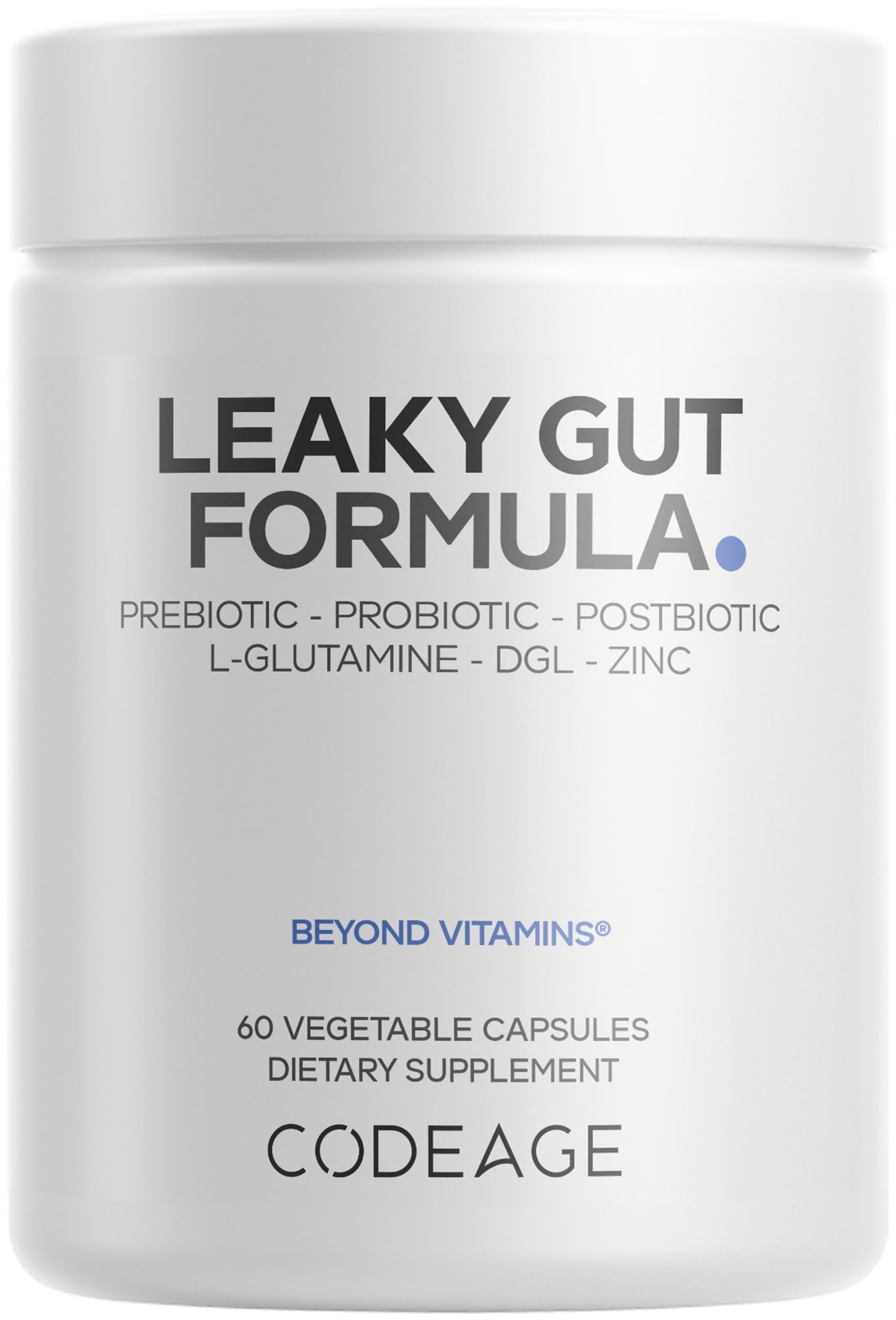 Codeage Leaky Gut Supplement, L-Glutamine, N-Acetylglucosamine, Probiotic, Butyric Acid, Polyphenols, Quercetin, DGL, Marshmallow Root, Berberine, BioPerine - dailyvitalstore
