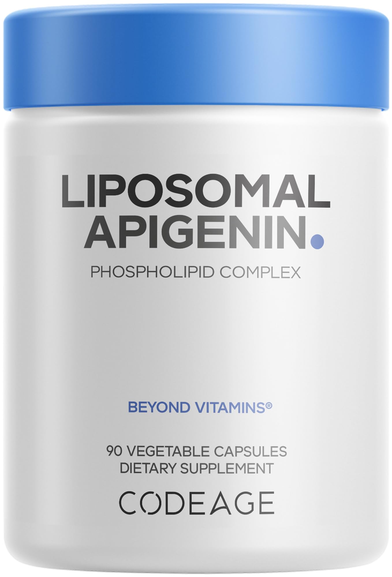 Codeage Liposomal Apigenin Supplement, 3-Month Supply, Daily Flavonoid Chamomile Extract, Liposomal Phospholipid Complex, Non-GMO Sunflower Oil, Phosphatidylcholine Vegan Blend, Gluten-Free, 90 Count - dailyvitalstore