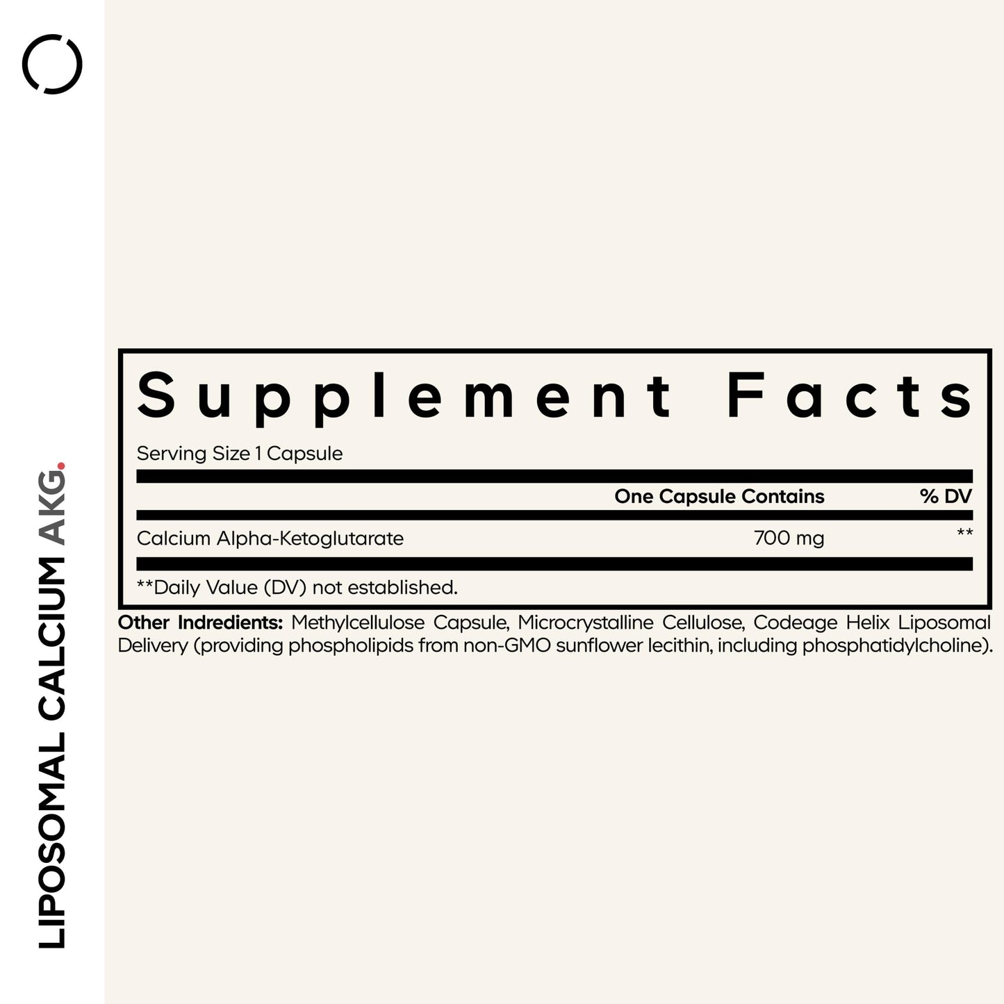 Codeage Liposomal Calcium AKG Supplement - Calcium Alpha-Ketoglutarate - 2-Month Supply - Liposomal Delivery - 1 Capsule Per Serving - Non-GMO, Gluten-Free - 60 Capsules - dailyvitalstore