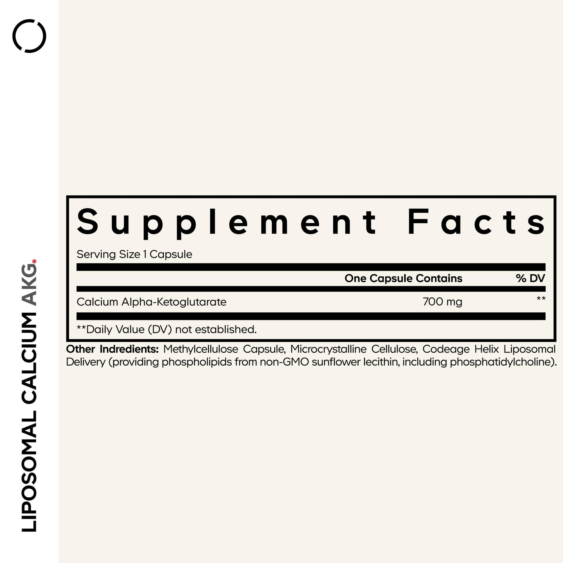 Codeage Liposomal Calcium AKG Supplement - Calcium Alpha-Ketoglutarate - 2-Month Supply - Liposomal Delivery - 1 Capsule Per Serving - Non-GMO, Gluten-Free - 60 Capsules - dailyvitalstore