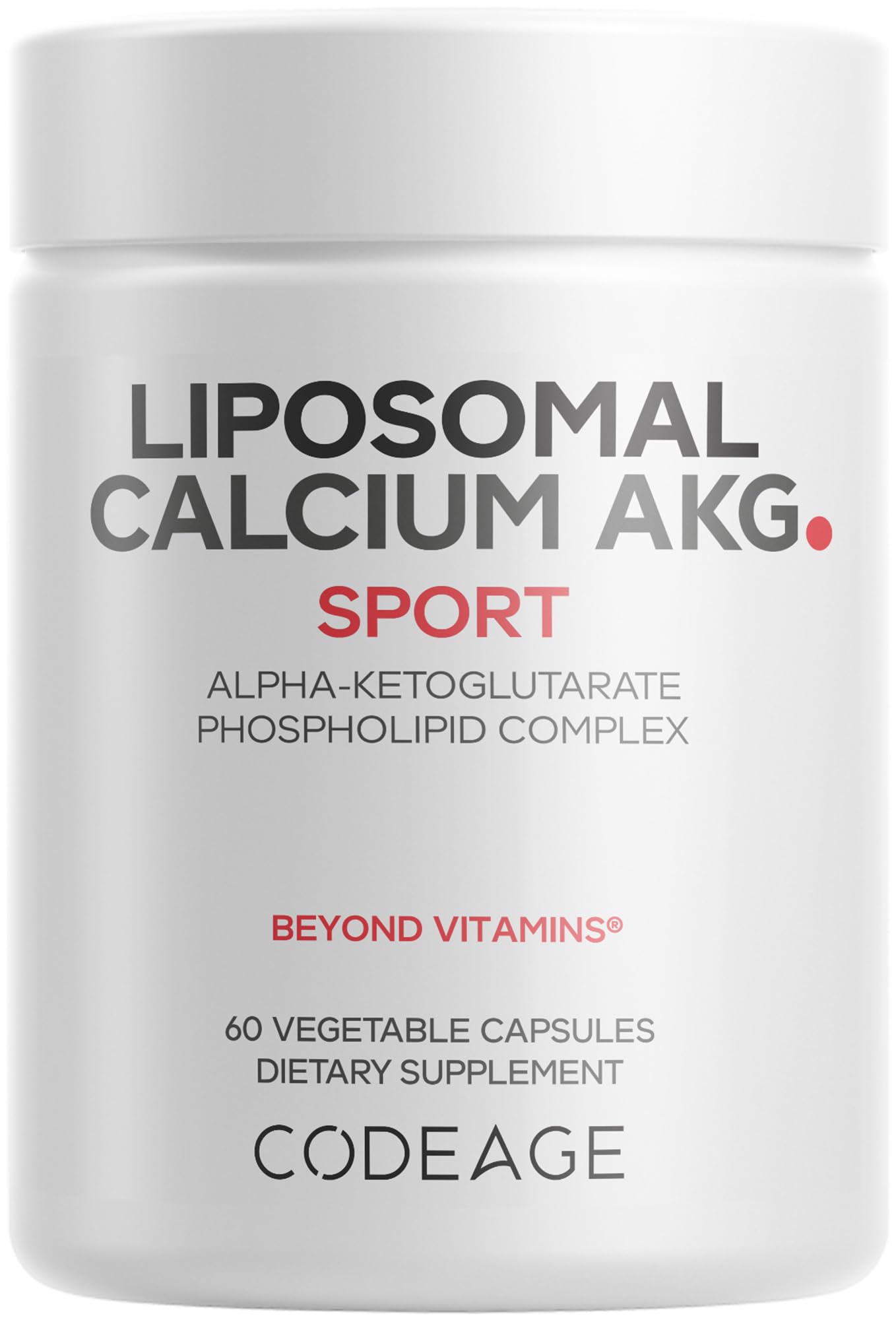 Codeage Liposomal Calcium AKG Supplement - Calcium Alpha-Ketoglutarate - 2-Month Supply - Liposomal Delivery - 1 Capsule Per Serving - Non-GMO, Gluten-Free - 60 Capsules - dailyvitalstore