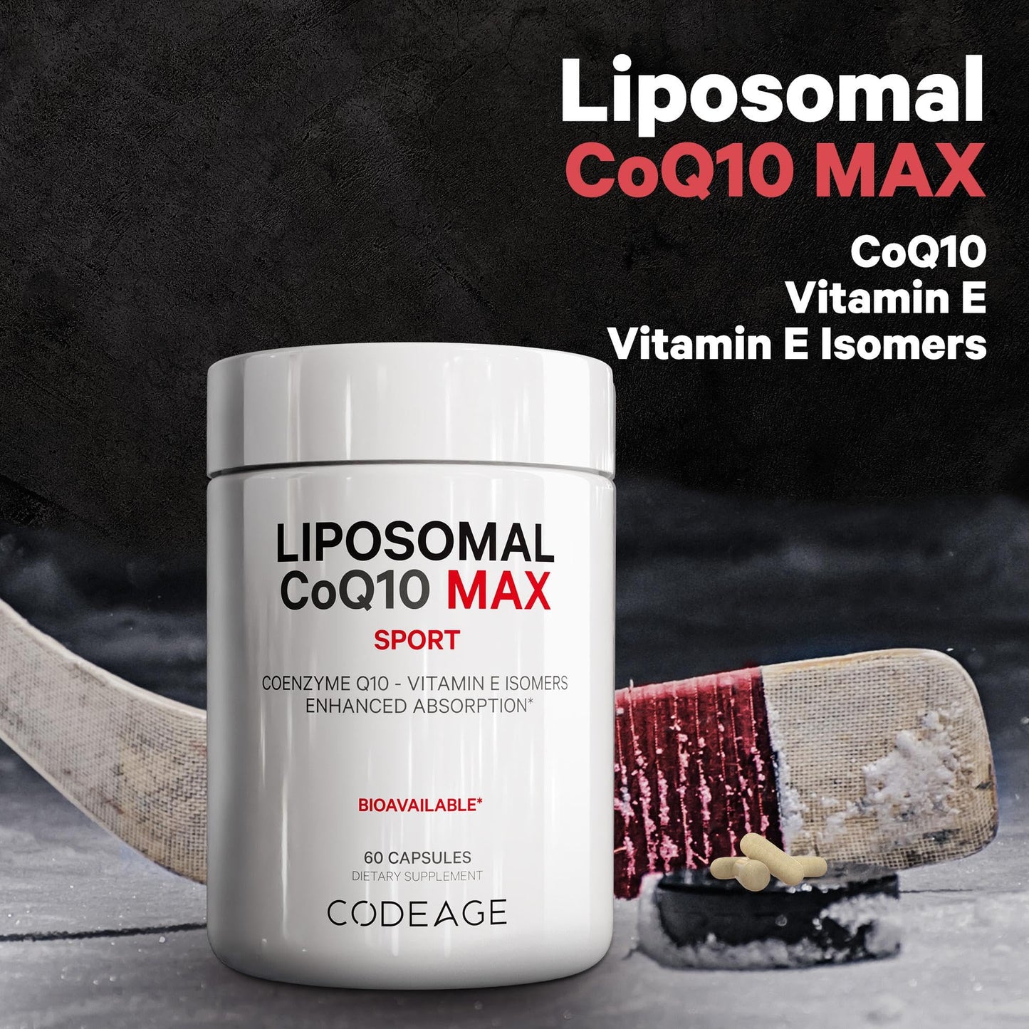 Codeage Liposomal CoQ10 Max Supplement - 250 mg Coenzyme Q10 with Vitamin E Isomers Tocopherols - 2-Month Supply - 1 Capsule Per Serving - Liposomal Delivery - Non-GMO, Gluten-Free - 60 Capsules - dailyvitalstore