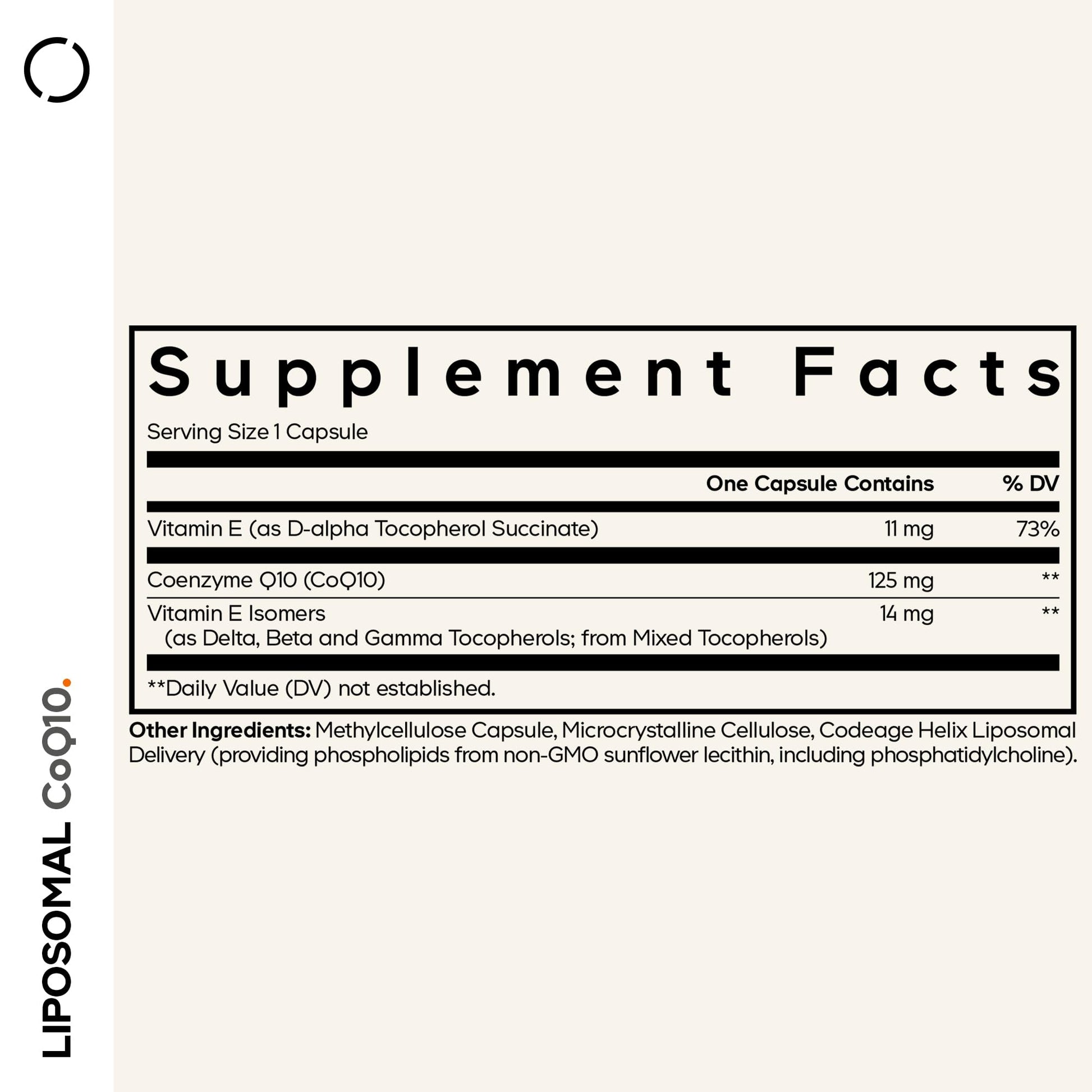 Codeage Liposomal CoQ10 Supplement - 125 mg Coenzyme Q10 with Vitamin E Isomers Tocopherols - 2-Month Supply - 1 Capsule Per Serving - Liposomal Delivery - Vegan, Non-GMO, Gluten-Free - 60 Capsules - dailyvitalstore